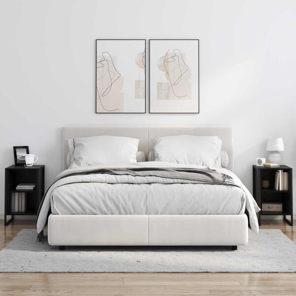 vidaXL Nočn&iacute; stolek Čern&yacute; dub 39,5 x 30 x 50 cm kompozitn&iacute; dřevo