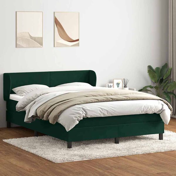 vidaXL Box spring postel s matrac&iacute; tmavě zelen&aacute; 160x220 cm samet