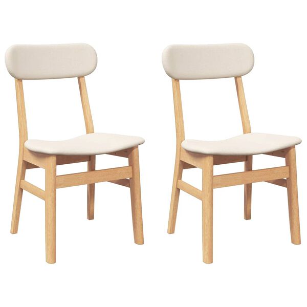 vidaXL Jídelní židle s polštáři 2 ks masivního dřeva s gumou