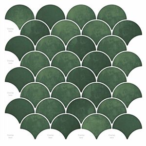 vidaXL Dlaždice s ryb&iacute;mi &scaron;upinami 50 ks Tmavě zelen&aacute; 30 x 30 cm