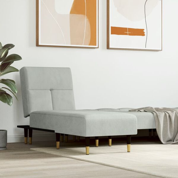 vidaXL Lenoška světle šedá samet