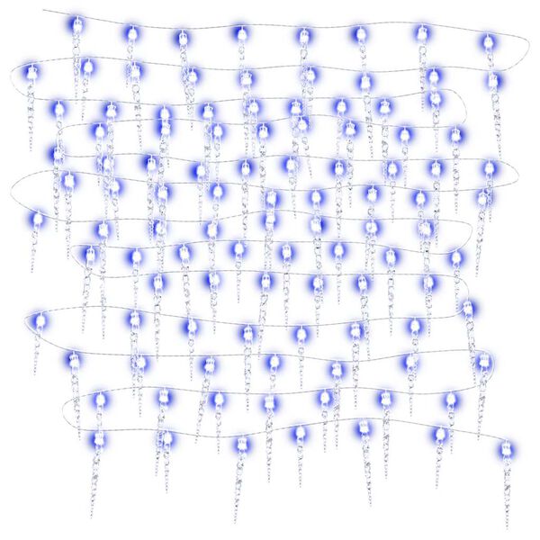 vidaXL V&aacute;nočn&iacute; světeln&eacute; rampouchy 200 modr&yacute;ch LED akryl a PVC