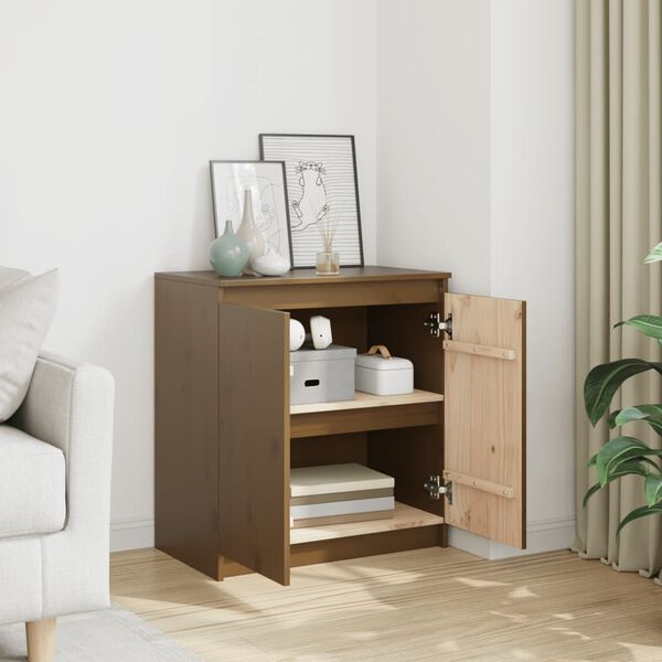 vidaXL Odkládací skříňka medově hnědá 60 x 36 x 65 cm masivní borovice