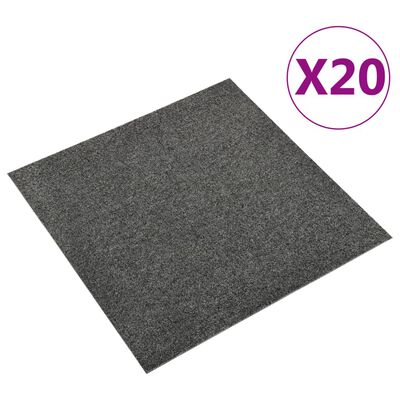 vidaXL Kobercové podlahové dlaždice 20 ks 5 m² 50 x 50 cm antracit