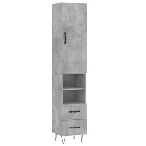 vidaXL Skř&iacute;ň highboard betonově &scaron;ed&aacute; 34,5x34x180 cm kompozitn&iacute; dřevo