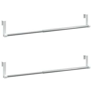vidaXL Tyče na z&aacute;věsy 2 ks b&iacute;l&eacute; a stř&iacute;brn&eacute; 40&ndash;60 cm hlin&iacute;k
