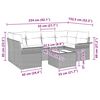 vidaXL Sada zahradních pohovek s polštářem 7 pcs Světle šedá polyratan