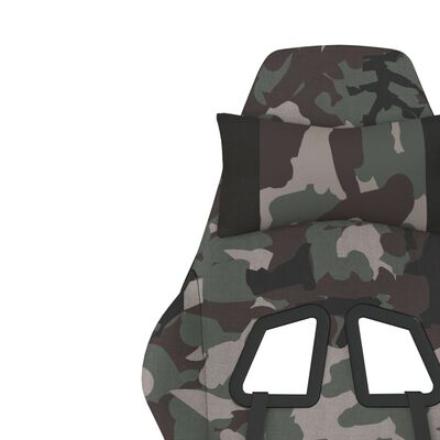 vidaXL Herní židle s podnožkou maskáčová a černá textil