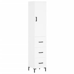 vidaXL Skř&iacute;ň highboard b&iacute;l&aacute; 34,5 x 34 x 180 cm kompozitn&iacute; dřevo