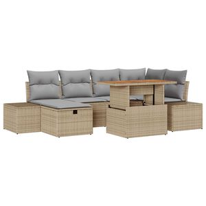 vidaXL Sada zahradn&iacute;ch pohovek 7 pcs B&eacute;žov&aacute; polyratan