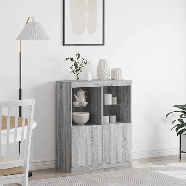 vidaXL Př&iacute;born&iacute;k &scaron;ed&yacute; sonoma 81x37x100 cm kompozitn&iacute; dřevo