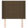 vidaXL Čelo postele typu u&scaron;&aacute;k tmavě hněd&eacute; 83x16x118/128 cm textil