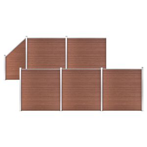 vidaXL Plotov&aacute; sada WPC 5 čtvercov&yacute;ch + 1 &scaron;ikm&yacute; d&iacute;l 965 x 186 cm hněd&aacute;