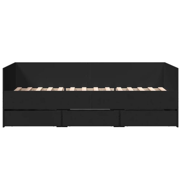 vidaXL Válenda se zásuvkami bez matrace černá 90 x 190 cm