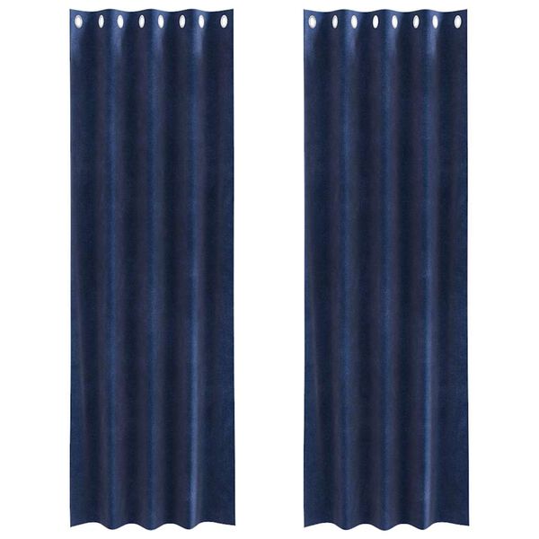 vidaXL Zatemňovací závěsy 2 pcs Tmavě modrá 140 x 260 cm samet