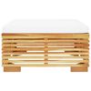 vidaXL Zahradní podnožka s krémovými poduškami masivní teakové dřevo