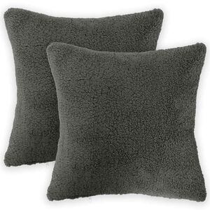 vidaXL Povlak na pol&scaron;t&aacute;ř 2 pcs HEERLEN Tmavě &scaron;ed&aacute; 30 x 30 cm Boucl&eacute;