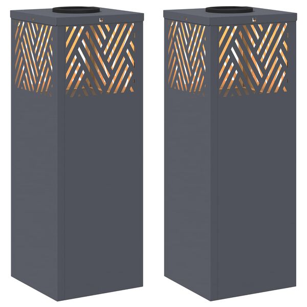 vidaXL Sol&aacute;rn&iacute; LED Cestovn&iacute; Světlo Ryb&iacute; kost 2 pcs Antracit