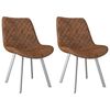 vidaXL J&iacute;deln&iacute; židle 2 ks hněd&eacute; uměl&aacute; brou&scaron;en&aacute; kůže
