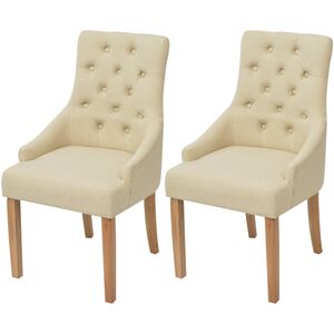 vidaXL J&iacute;deln&iacute; židle 2 ks kr&eacute;mov&eacute; textil