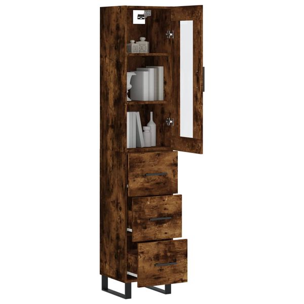 vidaXL Skř&iacute;ň highboard kouřov&yacute; dub 34,5 x 34 x 180 cm kompozitn&iacute; dřevo