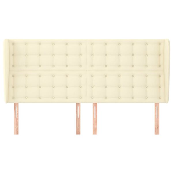 vidaXL Čelo postele typu u&scaron;&aacute;k kr&eacute;mov&eacute; 203 x 23 x 118/128 cm uměl&aacute; kůže