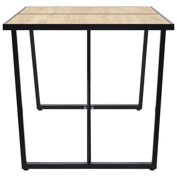 vidaXL 5d&iacute;ln&yacute; j&iacute;deln&iacute; set čern&yacute; uměl&aacute; kůže