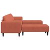 vidaXL Tkaninové sofa Červená oranžová 208 cm Sametová tkanina