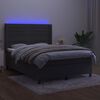 vidaXL Box spring postel s matrac&iacute; a LED tmavě &scaron;ed&aacute; 140x200 cm samet