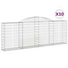 vidaXL Klenut&eacute; gabionov&eacute; ko&scaron;e 10ks 300x30x100/120cm pozinkovan&eacute; železo