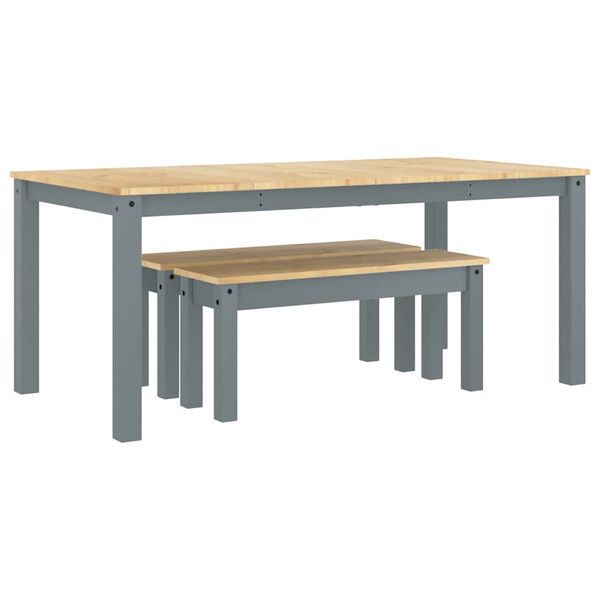 vidaXL J&iacute;deln&iacute; set ze 3 kusů "Panama" Grey Borovicov&yacute; masiv