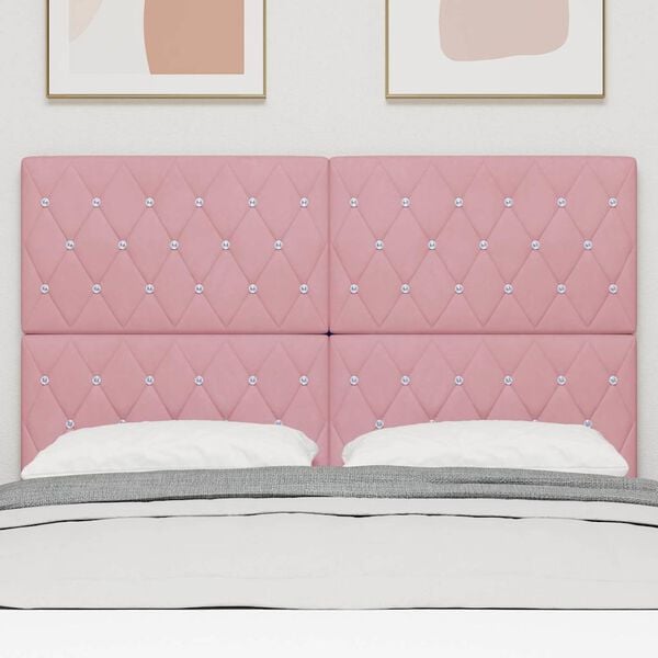 vidaXL Čelo postele s čelo Růžov&aacute; 144 cm Uměl&aacute; kůže