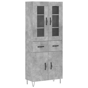 vidaXL Skř&iacute;ň highboard betonově &scaron;ed&aacute; 69,5x34x180 cm kompozitn&iacute; dřevo