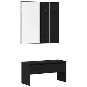 vidaXL Sestava n&aacute;bytku do předs&iacute;ně 4 ks Čern&yacute; dub 80 x 30,5 x 40 cm