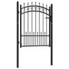 vidaXL Plotov&aacute; branka EMMEN s hroty ocelov&aacute; 104 x 109,5 cm čern&aacute;