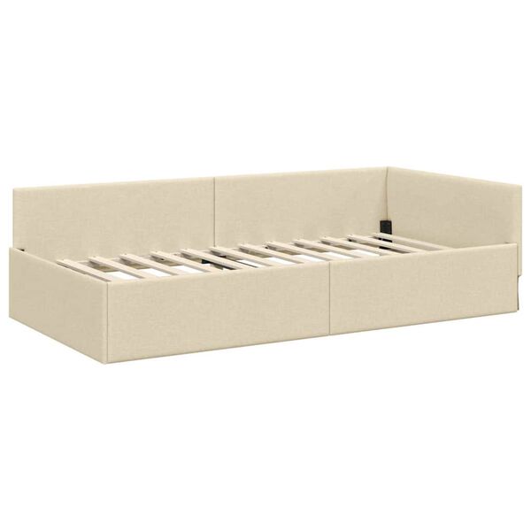 vidaXL Rohov&yacute; r&aacute;m postele s čelo Kr&eacute;mov&aacute; 80 cm x 200 cm samet