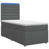 vidaXL Postel boxspring s matrac&iacute; s čelo Tmavě &scaron;ed&aacute; 90 x 190 cm Textil