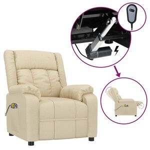vidaXL Elektrick&eacute; mas&aacute;žn&iacute; křeslo kr&eacute;mov&eacute; textil