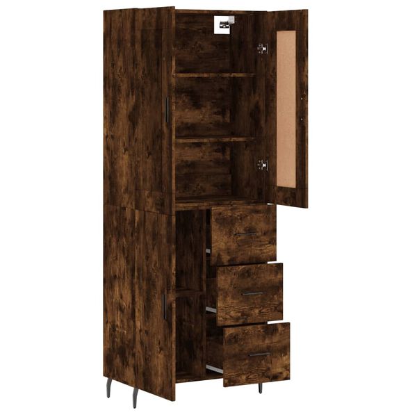 vidaXL Skř&iacute;ň highboard kouřov&yacute; dub 69,5 x 34 x 180 cm kompozitn&iacute; dřevo