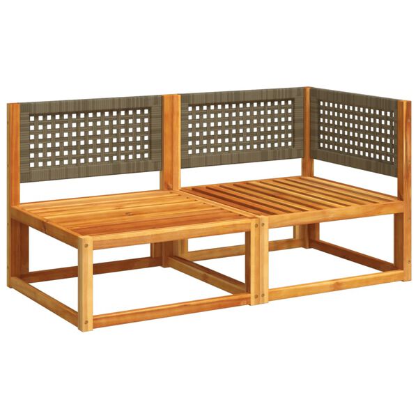 vidaXL Zahradn&iacute; pohovka s pol&scaron;t&aacute;ři pro 2 osoby, ak&aacute;cie a ratan