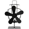 vidaXL Teplem poh&aacute;něn&yacute; ventil&aacute;tor na kamna 5 lopatek čern&yacute;