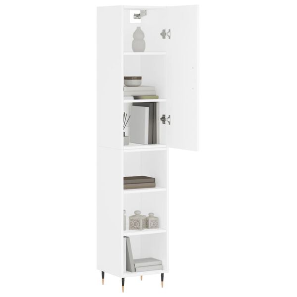 vidaXL Skř&iacute;ň highboard b&iacute;l&aacute; 34,5 x 34 x 180 cm kompozitn&iacute; dřevo