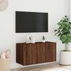vidaXL Nástěnná TV skříňka s LED osvětlením hnědý dub 80 x 35 x 41 cm