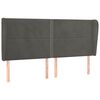 vidaXL Čelo postele typu u&scaron;&aacute;k tmavě &scaron;ed&eacute; 183x23x118/128 cm samet