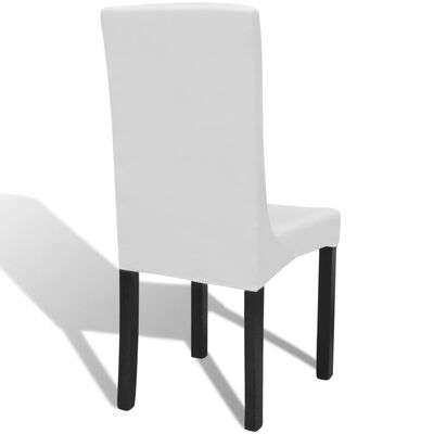 vidaXL Elastické potahy na židle 6 ks bílé