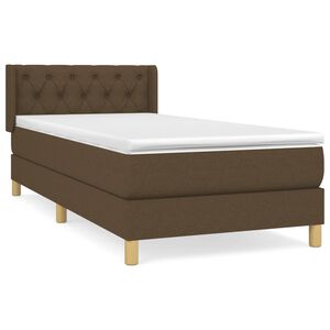vidaXL Box spring postel s matrac&iacute; tmavě hněd&aacute; 80x200 cm textil