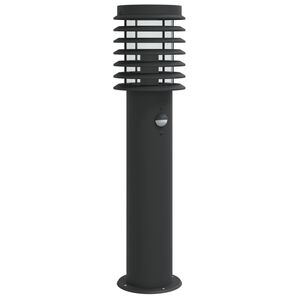 vidaXL Venkovn&iacute; stojac&iacute; lampa s čidlem čern&aacute; 60 cm nerezov&aacute; ocel