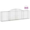vidaXL Klenut&eacute; gabionov&eacute; ko&scaron;e 25ks 300x30x80/100 cm pozinkovan&eacute; železo