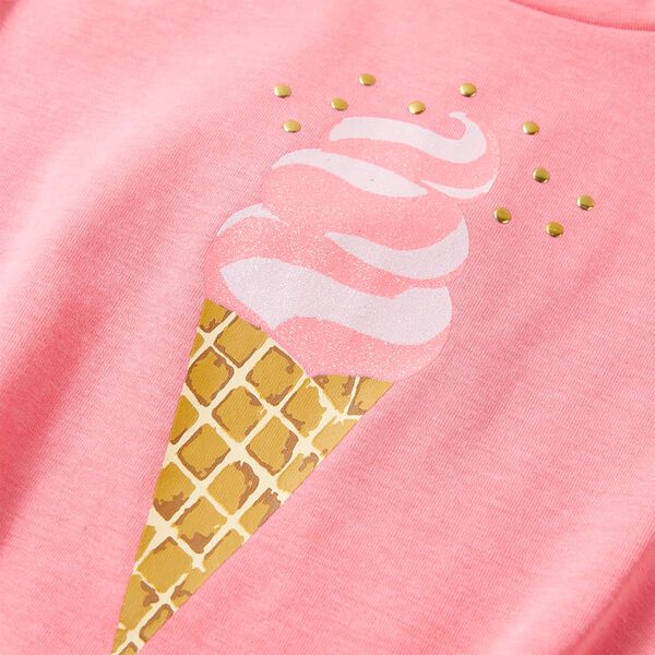 Dětsk&eacute; tričko z&aacute;řivě fluorescenčn&iacute; růžov&eacute; 140