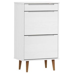 vidaXL Botn&iacute;k MOLDE b&iacute;l&yacute; 59,5 x 35 x 103 cm masivn&iacute; borov&eacute; dřevo